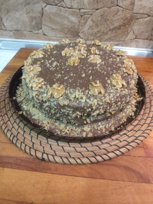 Bolo de Nozes e Chocolate